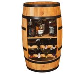 Casier à vin - Creative Cooper - Tonneau en bois, porte-bouteilles et étagère, casier à alcool, 80x50 cm, wengé