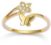 Bague Plaqué Or 'Scarlett' blanc doré - 13x8 mm 54 oro