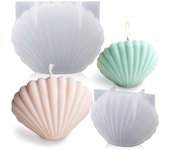 1 Uds. Molde de resina Epoxy, moldes de silicona para velas de aromaterapia con forma de abanico Irregular tridimensional S blanco
