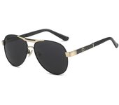 Gafas de sol polarizadas para hombre, diseño clásico, gafas deportivas para conducir, gafas de sol vintage negras para pescar oro