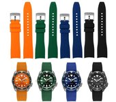 Correa de reloj de goma de silicona con extremo curvado para hombre, pulsera deportiva Universal Rolex Water Ghost seiko Citizen Tissot de 20MM y 22MM 24mm