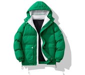 Nueva chaqueta gruesa acolchada de algodón de marca Youth Tide, chaqueta cálida con capucha para parejas, chaqueta acolchada de algodón M verde