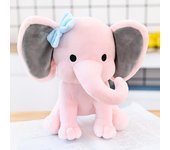 Elefante de peluche rosa y gris para dormir, ideal para niños, regalos de cumpleaños y vacaciones.
