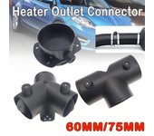 Conector de conducto de ventilación de aire para calentador de coche, pieza YT de 60mm/75mm con solapa de válvula reguladora Dual para calentador de estacionamiento diésel Webasto 75mm