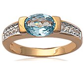 Anillo Chapado en Oro 'Scarlett' topacio azul dorado (5 micras) - 6x8 mm 52 turquesa