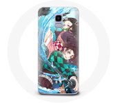Coque pour Samsung Galaxy A8 2018 Tanjiro et Nezuko Demon Slayer Kimetsu no Yaiba Anime