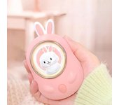 Mini calentador de manos portátil, lindo conejo, calentador de invierno, calentamiento rápido, recargable por USB, mini calentador de manos de bolsillo, luz de noche pequeña