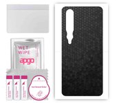 apgo Protective Skin Sticker for the back compatible with Xiaomi Mi 10 5G, Wrap Film, Foil, Vinyl - Pattern Black Honeycomb