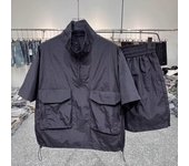 Conjunto de dos piezas ligero de secado rápido para hombre: Chaqueta y pantalones cortos transpirables Large