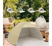 Bolsa de almacenamiento de agua ligera y resistente al calor UV para 3 picnics en la playa con flores de cerezo UV con clavijas y protección contra rayos UV del 98 %, protección, blindaje, repelente beige