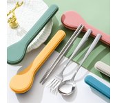 Juego de cubiertos de acero inoxidable 410, vajilla de estilo coreano, nuevo juego de vajilla, cocina para el hogar y la escuela amarillo