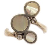 Bague Argent 'Nuage' Nacre 52