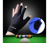 Guante de billar inglés de LICRA, accesorio abierto de tres dedos para mano izquierda y piscina rojo