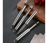 Cortadora útil con mango portátil, descorazonador de frutas de acero inoxidable para oficina 0.8cm plata