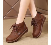 Botas de invierno para mujer, botas clásicas tipo Oxford, botas planas de cuero negro, botines de estudiante para niña, botines de moto EU:38 negro