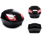 Caja trasera para bicicleta eléctrica de ciudad de automóvil, maletero para patinete eléctrico, estuche superior para motocicleta, estuche rígido de almacenamiento negro