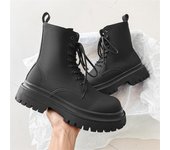 Botas Martin para hombre, botas cortas con plataforma, estilo británico, botas altas de cuero para negocios, botas para herramientas 2868-J 38 negro