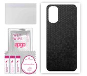 apgo Protective Skin Sticker for the back compatible with Motorola Moto G71, Wrap Film, Foil, Vinyl - Pattern Black Honeycomb