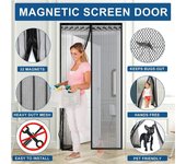 Cortina antimosquitos para puerta, mosquiteras de cierre automático para puertas, puerta magnética para mosquitos, puerta, ventana, mosquitera para insectos 70x200 cm blanco