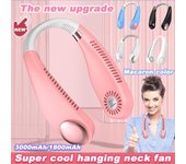 Nuevo ventilador portátil de cuello con refrigeración por aire para verano, ventiladores deportivos silenciosos sin aspas recargables por USB para ventilador de refrigeración para exteriores, aire acondicionado blanco