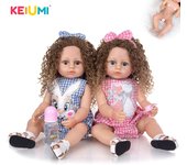 Muñecas gemelas Reborn de cuerpo completo de silicona de 55 CM, muñecas de juguete realistas para niñas, regalos de cumpleaños para niños, juguete para bebés falsos, educación temprana 22 inch azul