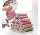 1 paño de cocina de microfibra súper absorbente para vajilla, toallas suaves y prácticas para el hogar Pink&Grey