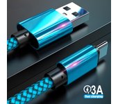 Cable USB tipo C Carga rápida Cables USb C Cable de datos Cargador para Oneplus 8T 10R Samsung S9 Note9 Huawei P20Pro Xiaomi11 12 13 Redmi Note10 POCO X4 M5 1m For Type-C negro