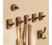Nuevo gancho simple de madera maciza de nogal para colgar en la pared del baño, perchero para dormitorio, perchero para el hogar, toalla, decoración de llaves