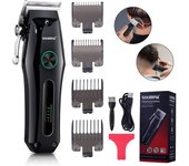 Recortadora de barba para hombres, afeitadora eléctrica, cortadora de cabello inalámbrica, afeitadora para hombres, kit de afeitado profesional verde