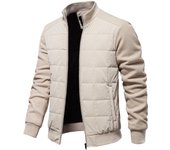 Chaquetas de invierno cálidas y gruesas con forro polar para hombre, chaqueta de moda con cuello alto y cuadros de retazos para hombre XXS negro