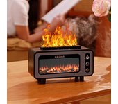 Difusor de chimenea 3D con 7 colores LED, humidificador ultrasónico de aceites esenciales con llama de fuego para uso en oficina (2025) USB Cable