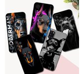 Funda de TPU negra para Samsung Galaxy A03 SM-A035 A03 Core A03S A13 A23 LTE A33 A53 A73 4G 5G Doberman Samsung A23 LTE