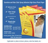 Papel fotográfico autoadhesivo de alto brillo, resistente al agua, 135 g/150 g, A3/A4/A5, para impresoras de inyección de tinta a color A6 x 100 sheets