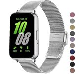 Correa de repuesto de metal para reloj Samsung Galaxy Fit3, nueva correa de acero inoxidable plata