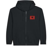 Sudadera a capuche - PIXELFORMA - Drapeau de l'Albanie - Noir - Poliéster-Coton - Capuche ajustable