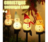 Guirnalda de luces con forma de muñeco de nieve con energía solar para el día de Navidad, luz decorativa para jardín, césped, exterior, resistente al agua, luz ambiental decorativa 1pcs color rosa