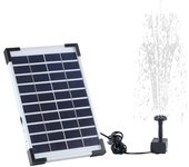 Bomba de agua con panel solar y kit de 6 boquillas, bomba de fuente solar de 5,5 W, 380 l/h, bomba de estanque solar con cable de 10 pies para estanques y baños de pájaros