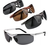 Gafas de sol polarizadas con montura metálica de policía a la moda para hombre, gafas de conducción gris