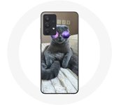 Coque pour Samsung Galaxy A13 4G / A13 4G Lite Chat avec Lunettes de vue violettes