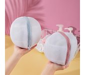 Bolsa de lavandería plegable, bolsa de lavado para sujetador, lavadora, bolsas de almacenamiento para sujetador antideformación, bolsa protectora para ropa interior con cremallera azul