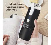 Cafetera automática inalámbrica portátil: cafetera compacta recargable con cápsulas para viajes y uso doméstico Export Pack English Version negro