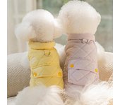 Ropa para perros cachorros de otoño e invierno, chaleco grueso, osito de peluche, ropa para perros pequeños, ropa cálida para mascotas con correa para gatos XS (weight 1-1.5 kg)