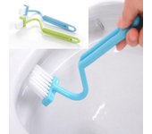 Cepillo de baño portátil, limpiador tipo V, cepillo limpio, mango de cuenco doblado color rosa