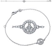 Les Trésors De Lily [K3410] - Bracelet Argent 'Peace' blanc argenté (rhodié) - 8 mm blanco