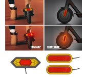 Luz LED de intermitente para patinete eléctrico, luz trasera con mango de dirección, Compatible con varios colores