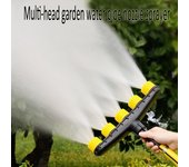 1 boquilla rociadora para manguera de jardín de múltiples cabezales, ideal para el cuidado del césped, riego de vegetales y flores con patrones de rociado ajustables.