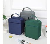 Bolsa de almuerzo aislada para hombres y mujeres, lonchera reutilizable, bolsa térmica portátil, impermeable, de gran capacidad azul oscuro