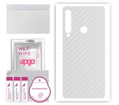 apgo Protective Skin Sticker for the back compatible with Samsung Galaxy A9 (2018), Wrap Film, Foil, Vinyl - Pattern Transparent Carbon
