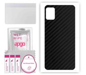 Adhesivo protector trasero apgo compatible con Cubot J8, lámina de vinilo - Patrón negro carbón