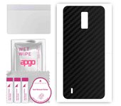 apgo Protective Skin Sticker for the back compatible with ZTE Blade A32, Wrap Film, Foil, Vinyl - Pattern Carbon Black